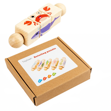 Ecotoys BellJoy | Explora el mundo - Sonajero de madera para bebés para el desarrollo de la destreza manual